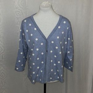 Liz Claiborne XL Blue Polka Dot Cardigan